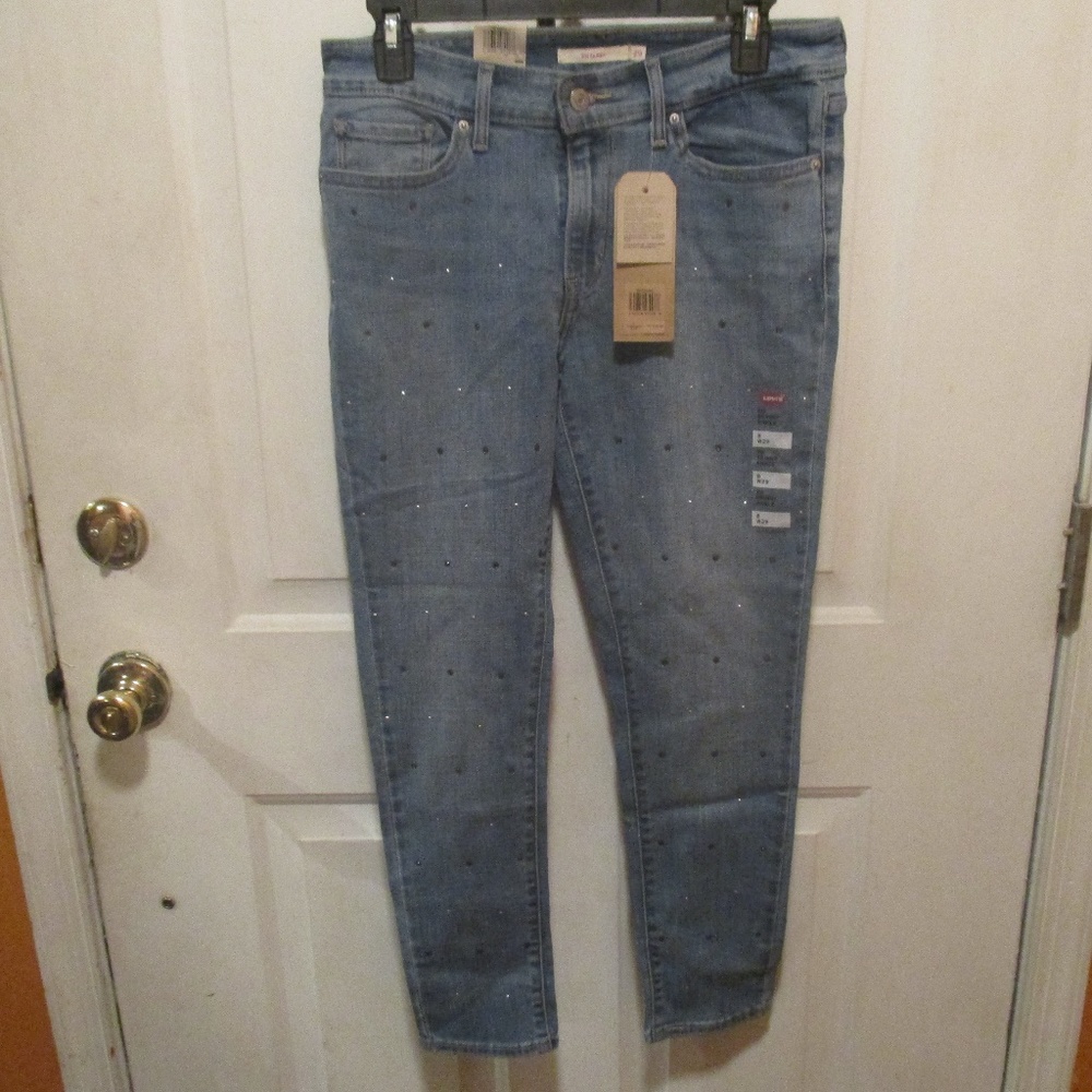 LEVIS 711 SKINNY WOMENS BLUE JEANS WAIST 29 SIZE 8